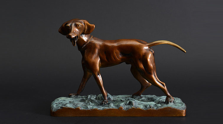 銅雕獵犬